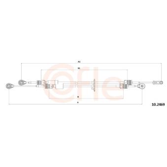 Tirette à câble, boîte de vitesse manuelle COFLE 92.10.2469 pour TOYOTA COROLLA 2.2 TDCi - 110cv