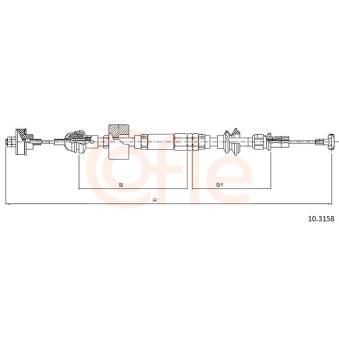 Tirette à câble, commande d'embrayage COFLE OEM 6N1721335B Tirette à câble, commande d'embrayage COFLE OEM 6N1721335B