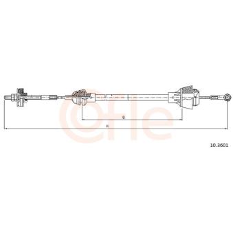 Tirette à câble, commande d'embrayage COFLE [92.10.3601]