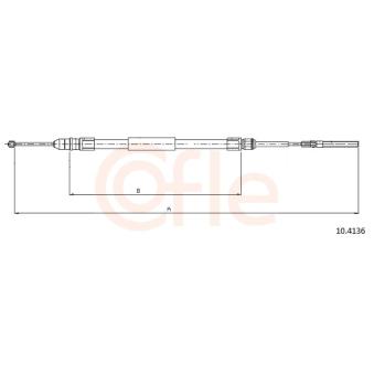 Tirette à câble, frein de stationnement COFLE 92.10.4136 pour VOLVO V70 330 Cd - 204cv