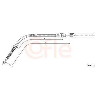 Tirette à câble, frein de stationnement COFLE 92.10.4311 pour VOLKSWAGEN PASSAT One - 102cv