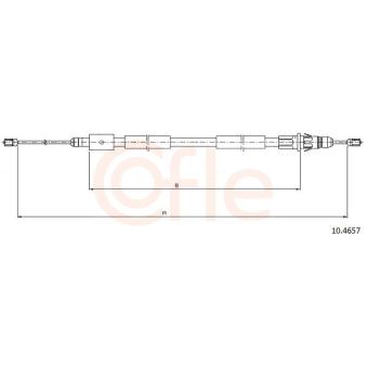 Tirette à câble, frein de stationnement COFLE 92.10.4657 pour CITROEN XSARA 1.6 - 95cv