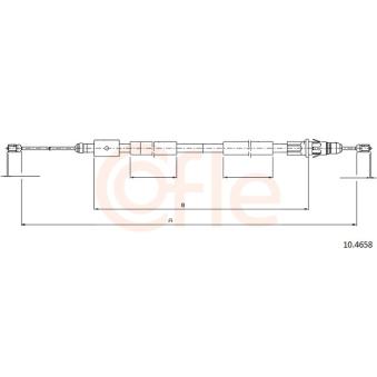 Tirette à câble, frein de stationnement COFLE 92.10.4658 pour CITROEN XSARA 1.6 - 95cv