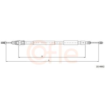 Tirette à câble, frein de stationnement COFLE 92.10.4662 pour CITROEN XSARA 1.6 - 95cv