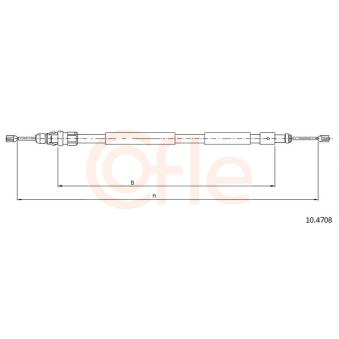 Tirette à câble, frein de stationnement COFLE 92.10.4708 pour RENAULT MASTER 1.6 16V - 110cv