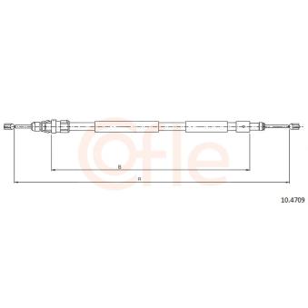 Tirette à câble, frein de stationnement COFLE 92.10.4709 pour RENAULT MASTER 1.6 16V - 110cv