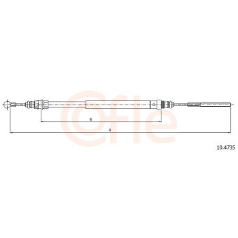 Tirette à câble, frein de stationnement COFLE OEM 4745Y8