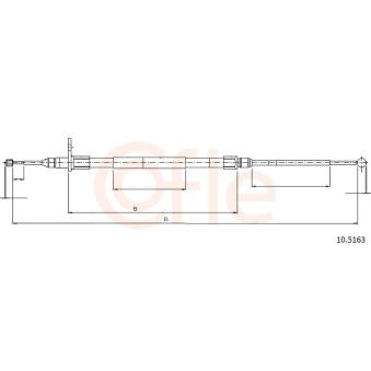 Tirette à câble, frein de stationnement COFLE 92.10.5163 pour LAND ROVER RANGE ROVER 4.4 4x4 - 299cv