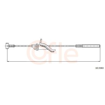 Tirette à câble, frein de stationnement COFLE 92.10.5363 pour AUDI 50 1.6 - 100cv
