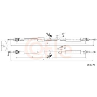 Tirette à câble, frein de stationnement COFLE 92.10.5370 pour LEXUS ES 2.0 TDCi - 110cv