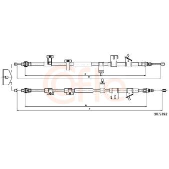 Tirette à câble, frein de stationnement COFLE 92.10.5392 pour PEUGEOT 307 1.5 EcoBlue - 101cv