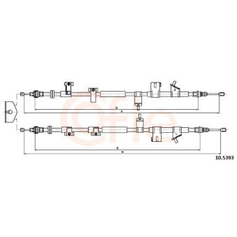 Tirette à câble, frein de stationnement COFLE OEM DV612A603DC