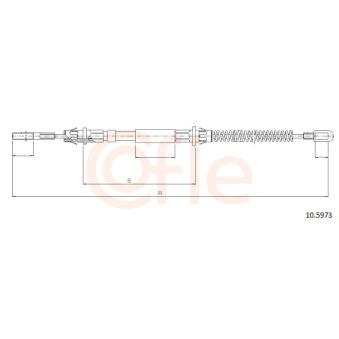 Tirette à câble, frein de stationnement COFLE 92.10.5973 pour OPEL SINTRA 2.2 DTI - 116cv