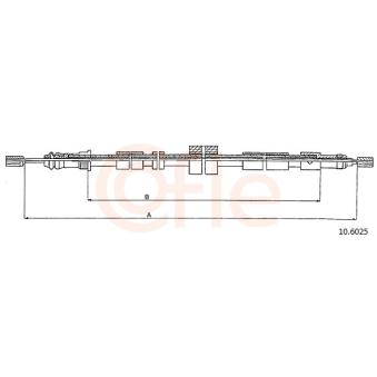 Tirette à câble, frein de stationnement COFLE 92.10.6025 pour FORD ORION 1.8 16V - 110cv