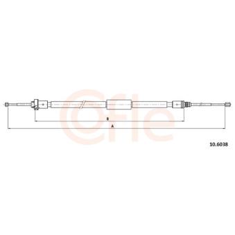 Tirette à câble, frein de stationnement COFLE 92.10.6038 pour TOYOTA bZ4X PureTech 110 - 110cv