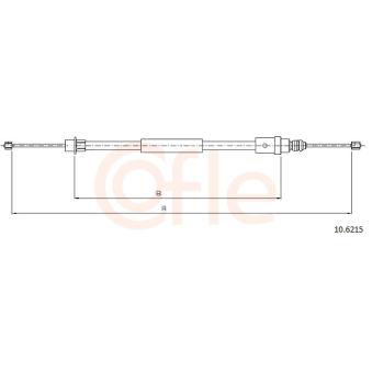 Tirette à câble, frein de stationnement COFLE 92.10.6215 pour KIA OPIRUS 1.8 16V - 110cv