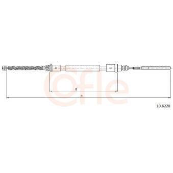 Tirette à câble, frein de stationnement COFLE 92.10.6220 pour KIA OPIRUS 1.8 16V - 110cv