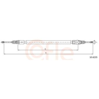 Tirette à câble, frein de stationnement COFLE 92.10.6235