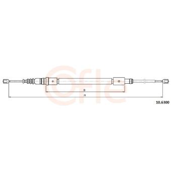 Tirette à câble, frein de stationnement COFLE 92.10.6300