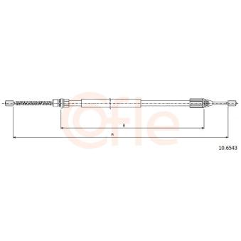 Tirette à câble, frein de stationnement COFLE [92.10.6543]