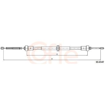 Tirette à câble, frein de stationnement COFLE 92.10.6547 pour SMART FORFOUR 1.0 - 60cv