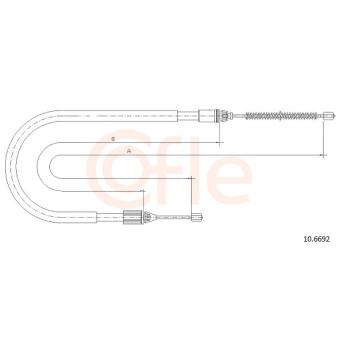 Tirette à câble, frein de stationnement COFLE 92.10.6692 pour RENAULT MEGANE 1.6 i - 75cv