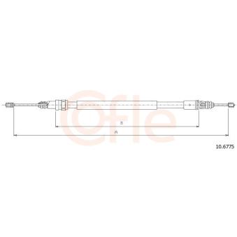 Tirette à câble, frein de stationnement COFLE 92.10.6775 pour RENAULT LAGUNA 2.0 - 113cv