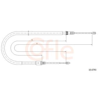 Tirette à câble, frein de stationnement COFLE 92.10.6793 pour RENAULT LAGUNA 2.0 16V - 140cv