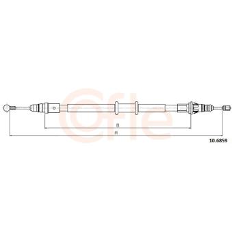 Tirette à câble, frein de stationnement COFLE 92.10.6859 pour RENAULT MASTER Z.E. - 77cv