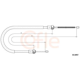 Tirette à câble, frein de stationnement COFLE 92.10.6897 pour DACIA SANDERO 1.5 Blue dCi 95 - 95cv