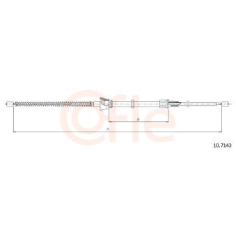 Tirette à câble, frein de stationnement COFLE 92.10.7143 pour CITROEN C8 1.0 - 60cv
