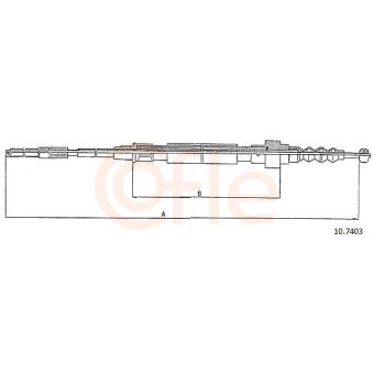 Tirette à câble, frein de stationnement COFLE 92.10.7403 pour SAAB 93 1.9 TDI - 110cv