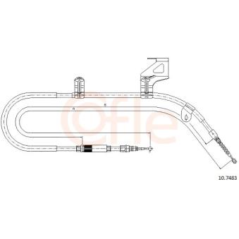 Tirette à câble, frein de stationnement COFLE OEM 3B0609722N
