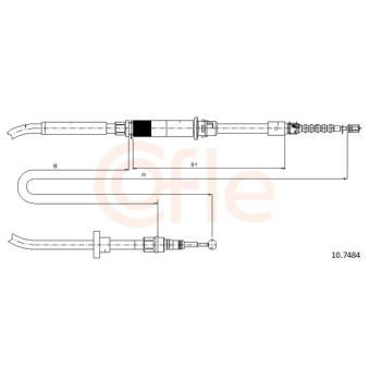 Tirette à câble, frein de stationnement COFLE 92.10.7484 pour RENAULT ESPACE 1.9 TDI Syncro/4motion - 110cv