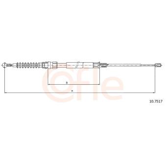 Tirette à câble, frein de stationnement COFLE OEM 1K0609721AA