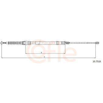 Tirette à câble, frein de stationnement COFLE 92.10.7518 pour TOYOTA CELICA 2.0 TDI - 110cv