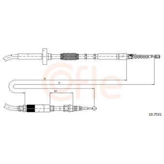 Tirette à câble, frein de stationnement COFLE 92.10.7531