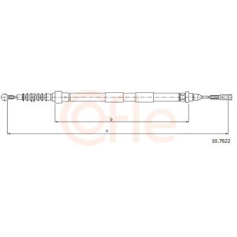 Tirette à câble, frein de stationnement COFLE 92.10.7622 pour TOYOTA CELICA 1.9 TDI - 110cv