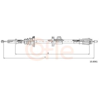 Tirette à câble, frein de stationnement COFLE 92.10.8061 pour TOYOTA COROLLA 2.0 - 180cv