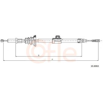 Tirette à câble, frein de stationnement COFLE 92.10.8063 pour VOLVO 850 2.5 AWD - 193cv