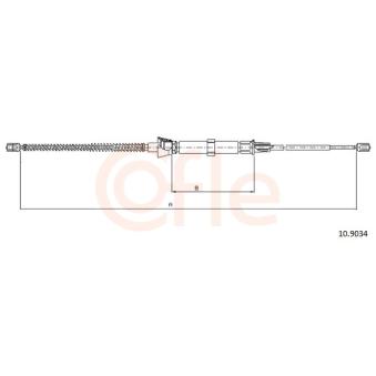 Tirette à câble, frein de stationnement COFLE 92.10.9034 pour VOLVO S40 1.9 TDI - 110cv