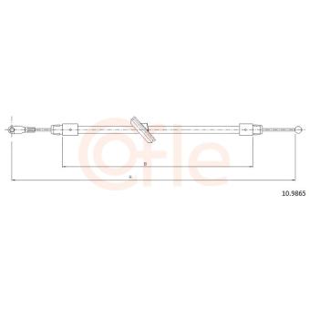 Tirette à câble, frein de stationnement COFLE 92.10.9865 pour MERCEDES-BENZ SPRINTER 414 CDI - 143cv