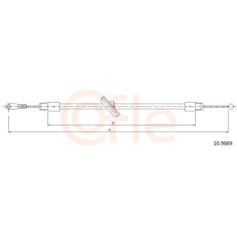 Tirette à câble, frein de stationnement COFLE 92.10.9869 pour MERCEDES-BENZ SPRINTER 414 CDI - 143cv