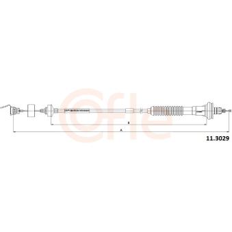 Tirette à câble, commande d'embrayage COFLE OEM 9646323580