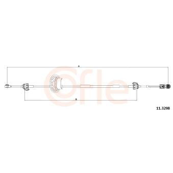 Tirette à câble, boîte de vitesse manuelle COFLE 92.11.3298 pour CITROEN C4 1.6 HDI - 90cv
