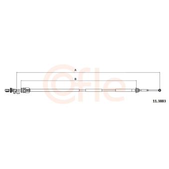Tirette à câble, boîte de vitesse manuelle COFLE 92.11.3883 pour VOLKSWAGEN CRAFTER 3.0 V6 - 207cv