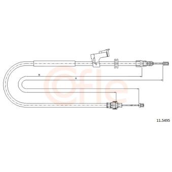 Tirette à câble, frein de stationnement COFLE 92.11.5495 pour VOLVO S40 TDCi - 131cv