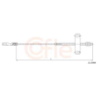 Tirette à câble, frein de stationnement COFLE 92.11.5564 pour FORD TRANSIT 2.0 DI - 75cv