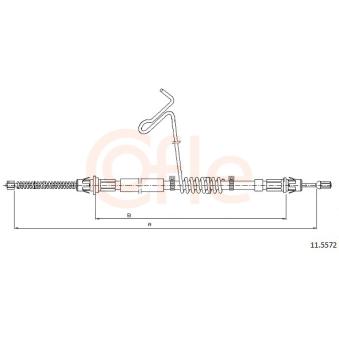 Tirette à câble, frein de stationnement COFLE 92.11.5572 pour FORD TRANSIT 2.0 DI - 75cv
