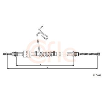 Tirette à câble, frein de stationnement COFLE 92.11.5669 pour CUPRA ATECA 2.2 TDCi - 110cv